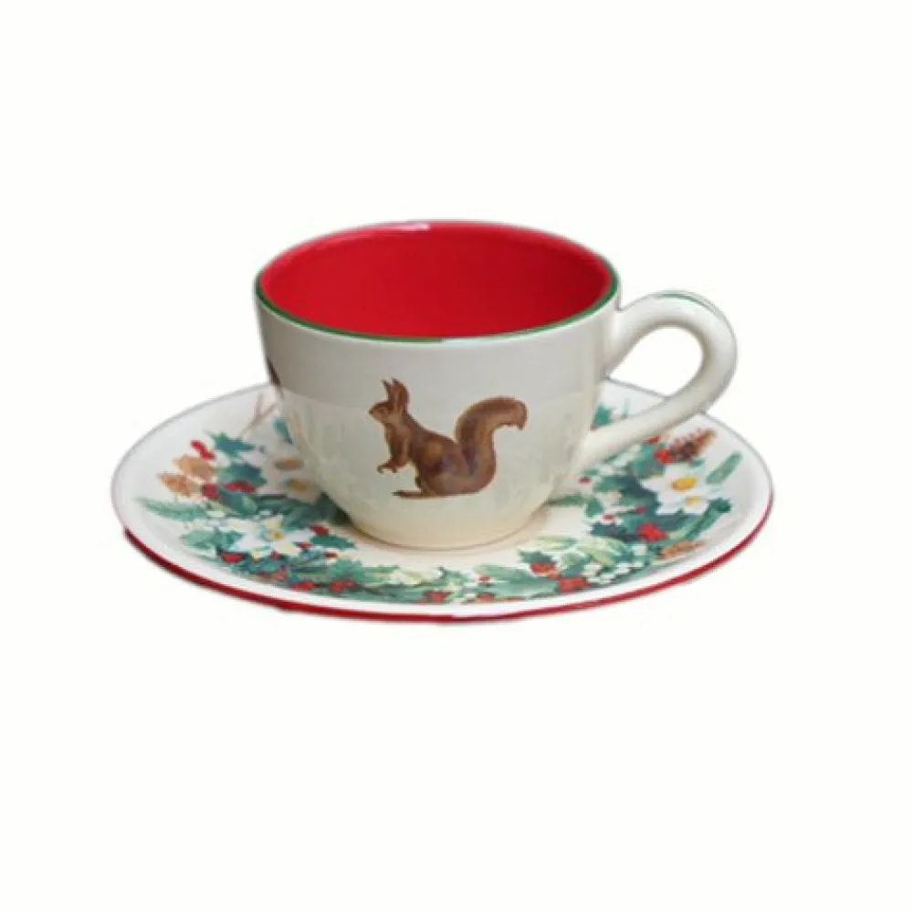 Vessière Cristaux Lunéville|Tasse – soucoupe cafe roses des neiges