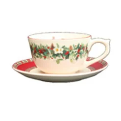 Vessière Cristaux Lunéville|Tasse – soucoupe dejeuner roses des neiges