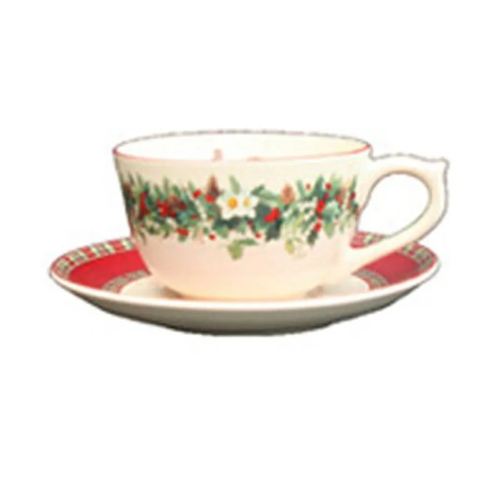 Vessière Cristaux Lunéville|Tasse – soucoupe dejeuner roses des neiges
