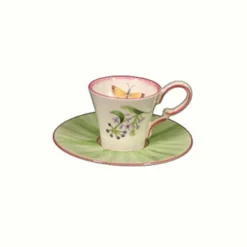 Vessière Cristaux Lunéville|Tasse cafe vent de fleurs lunéville