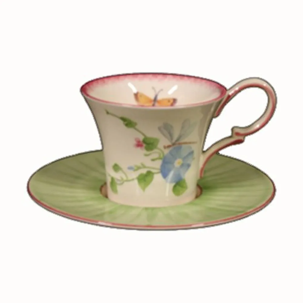 Vessière Cristaux Lunéville|Tasse et soucoupe dejeuner lunéville