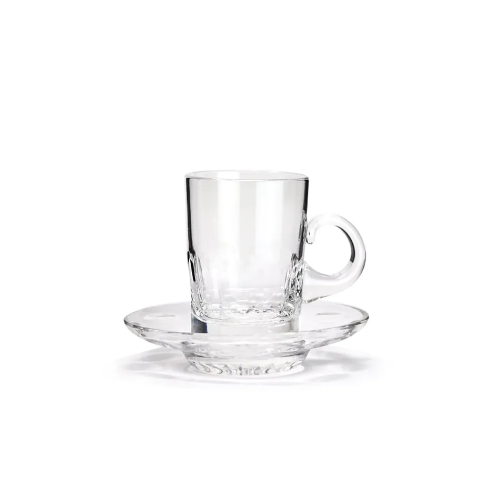 Vessière Cristaux Art De La Table|Verre En Cristal Taillé|Tasse et soucoupe monaco cristal de paris x6