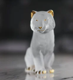 Vessière Cristaux Bestiaire|Sculptures Et Figurines|Tigre assis cristal lalique