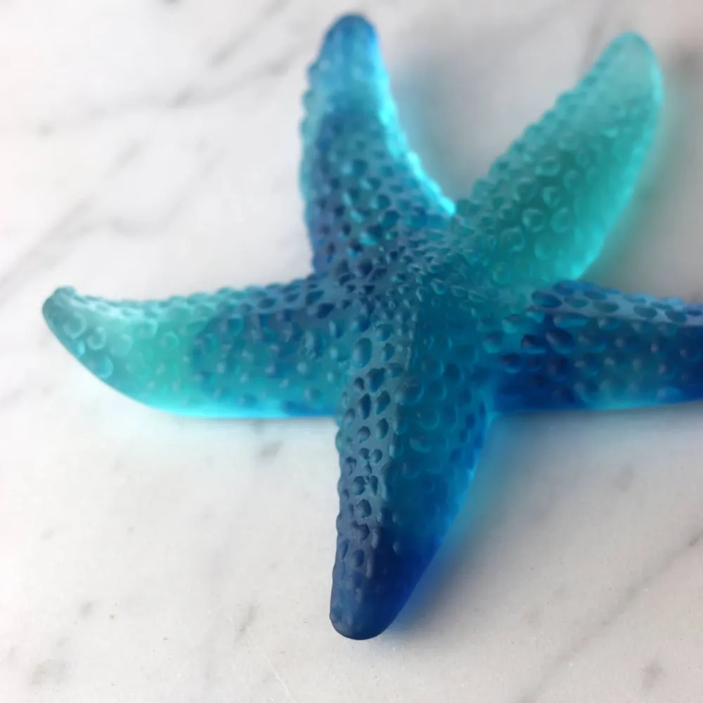 Vessière Cristaux Bestiaire|Sculptures Cristal|Étoile de mer bleue daum