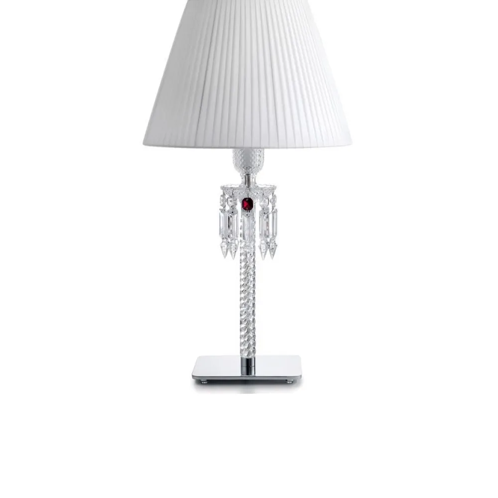 Vessière Cristaux Luminaires|Lampes Cristal|Torch lampe abat-jour blanc baccarat