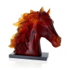 Vessière Cristaux Editions D’Art|Bestiaire|Tête de cheval ambre Daum