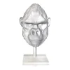 Vessière Cristaux Éditions D’Art Cristal|Bestiaire|Tête de Gorille mat pâte de cristal par Loïc Ortega