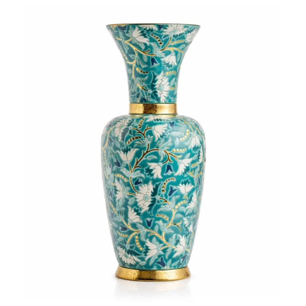 Vessière Cristaux Éditions D’Art Cristal|Vases & Boules|Vase à Col PM héritage Vert Émaux de Longwy