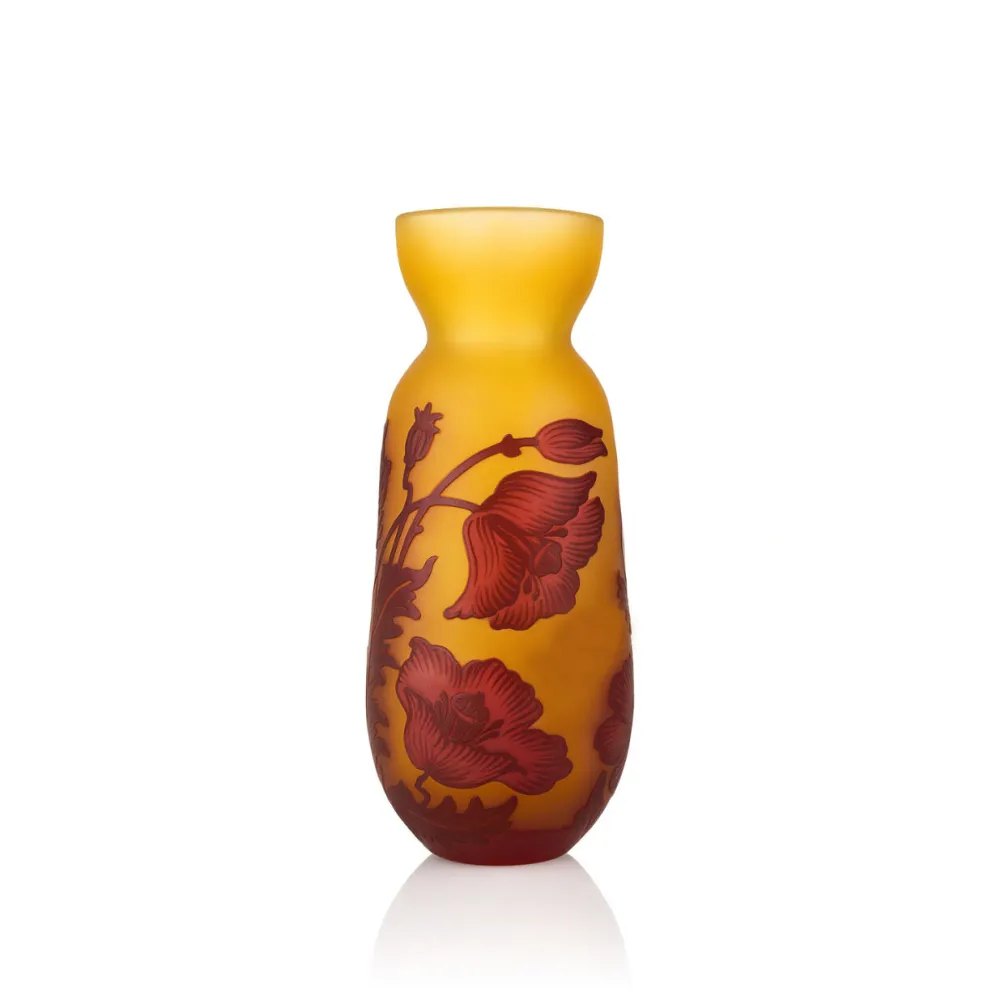 Vessière Cristaux Lampes Pâte De Verre|Vases Cristal Couleur|Vase Art nouveau gravé à l’acide Tip Gallé