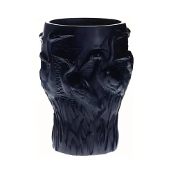 Vessière Cristaux Vases|Vases Cristal Couleur|Vase aux aigrettes vintage noir Daum