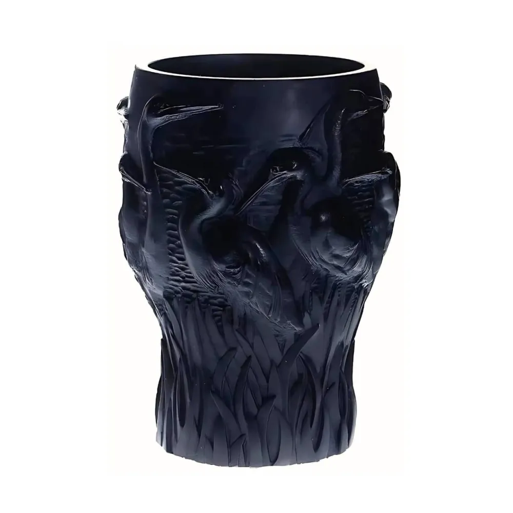 Vessière Cristaux Vases|Vases Cristal Couleur|Vase aux aigrettes vintage noir Daum