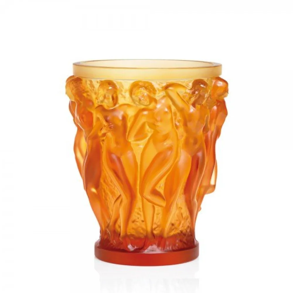 Vessière Cristaux Vases|Vases Cristal Couleur|Vase bacchantes ambre lalique