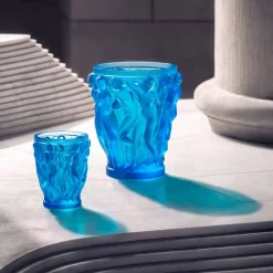 Vessière Cristaux Vases|Vases Cristal Clair|Vase bacchantes bleu lalique