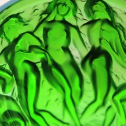 Vessière Cristaux Vases|Vases Cristal Clair|Vase bacchantes vert amazone lalique