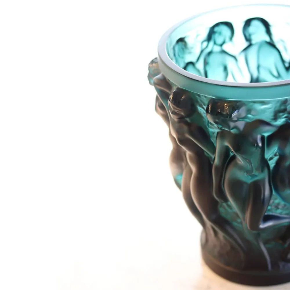 Vessière Cristaux Vases Cristal Couleur|Éditions D’Art Cristal|Vase bacchantes vert lalique