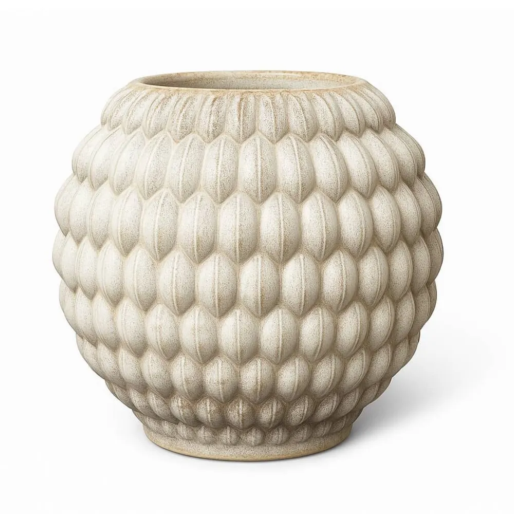 Vessière Cristaux Vase Céramique|Vase bubble céramique beige