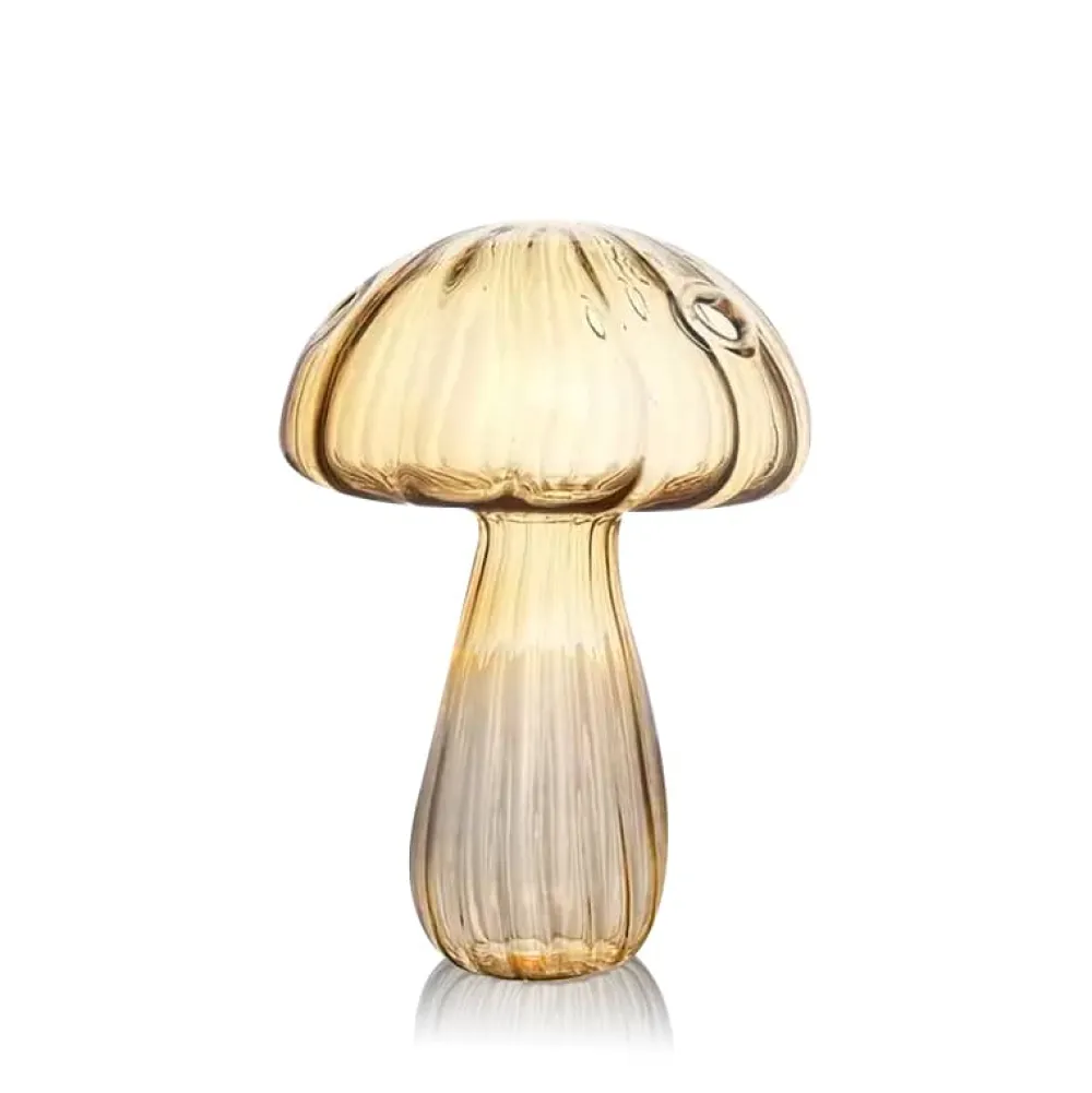 Vessière Cristaux Vases|Vases Cristal Clair|Vase champignon verre or