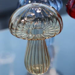 Vessière Cristaux Vases|Vases Cristal Clair|Vase champignon verre or