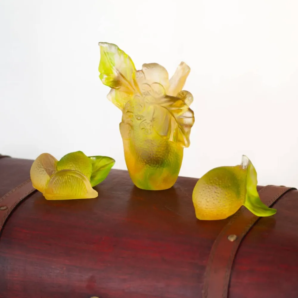 Vessière Cristaux Vases|Vases Cristal Couleur|Vase Citrus petit modèle Daum