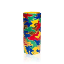 Vessière Cristaux Éditions D’Art Cristal|Vases & Boules|Vase cornet camouflage Planete JC Longue Vie Longwy