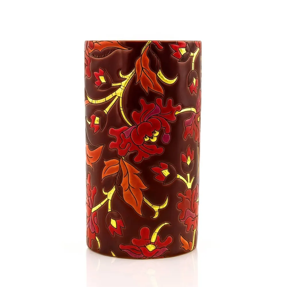 Vessière Cristaux Éditions D’Art Cristal|Vases & Boules|Vase cornet Carmin 17 CM Émaux de Longwy