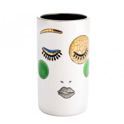 Vessière Cristaux Vase Céramique|Éditions D’Art Cristal|Vase cornet Happy Face 17 CM Émaux de Longwy