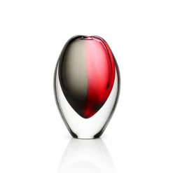 Vessière Cristaux Vases|Vase cristal ovale rouge gris