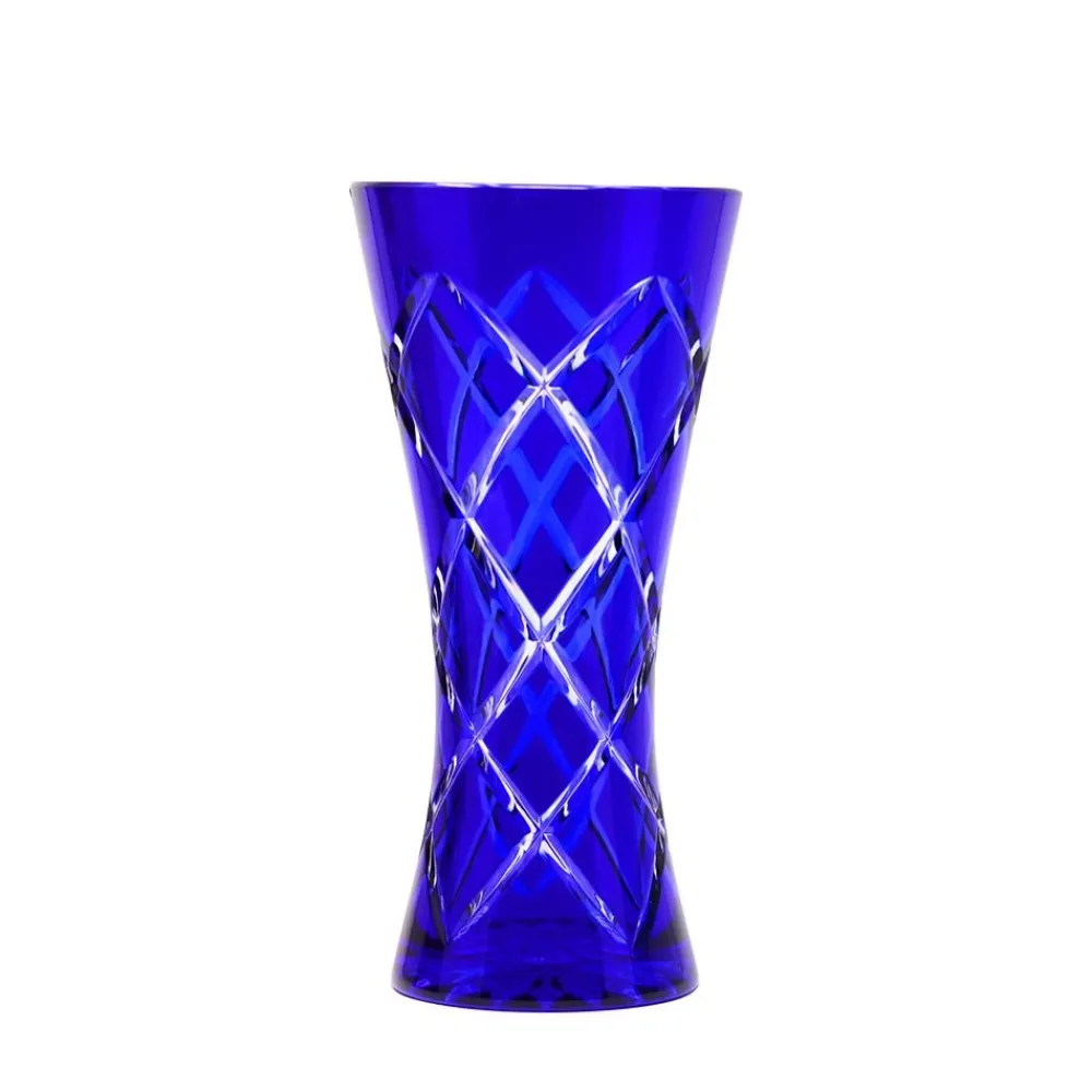 Vessière Cristaux Décoration|Vases Cristal Couleur|Vase doublé couleur bleu cristal de paris