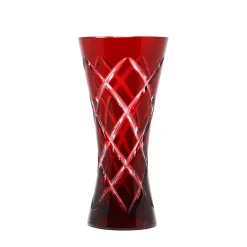 Vessière Cristaux Vases|Vases Cristal Couleur|Vase doublé couleur rouge cristal de paris