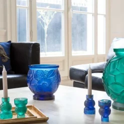 Vessière Cristaux Vases|Vases Cristal Couleur|Vase empreinte gm vert daum