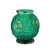 Vessière Cristaux Vases|Vases Cristal Couleur|Vase empreinte gm vert or daum