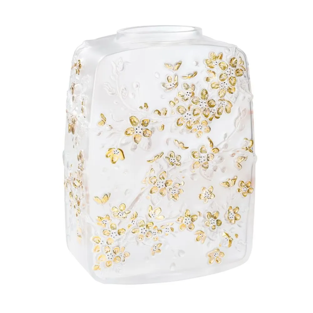 Vessière Cristaux Vases|Vases Cristal Couleur|Vase fleurs de cerisier lalique