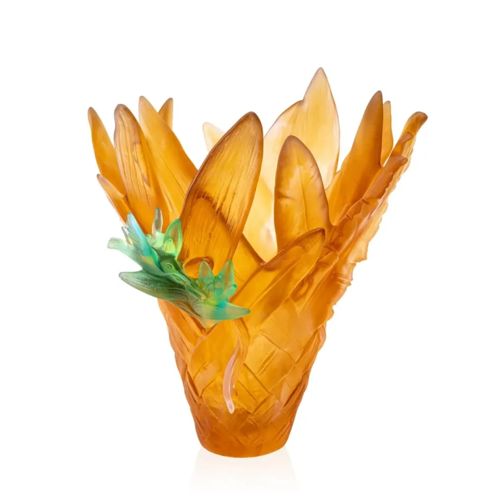 Vessière Cristaux Vases|Vases Cristal Couleur|Vase gm tressage Daum