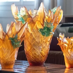Vessière Cristaux Vases|Vases Cristal Couleur|Vase gm tressage Daum