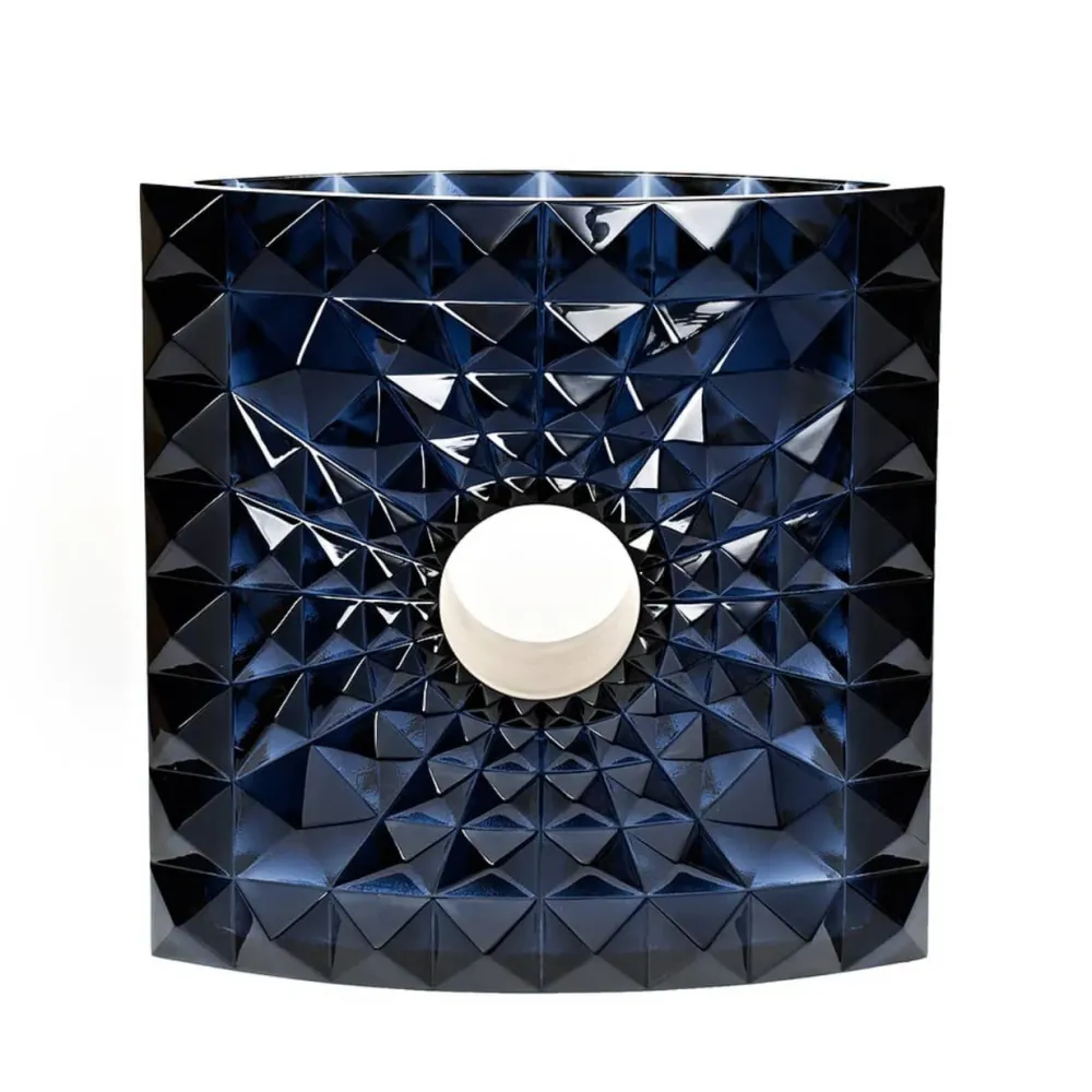 Vessière Cristaux Vases|Vases Cristal Couleur|Vase Géo Mario Botta & Lalique 2016 cire perdue