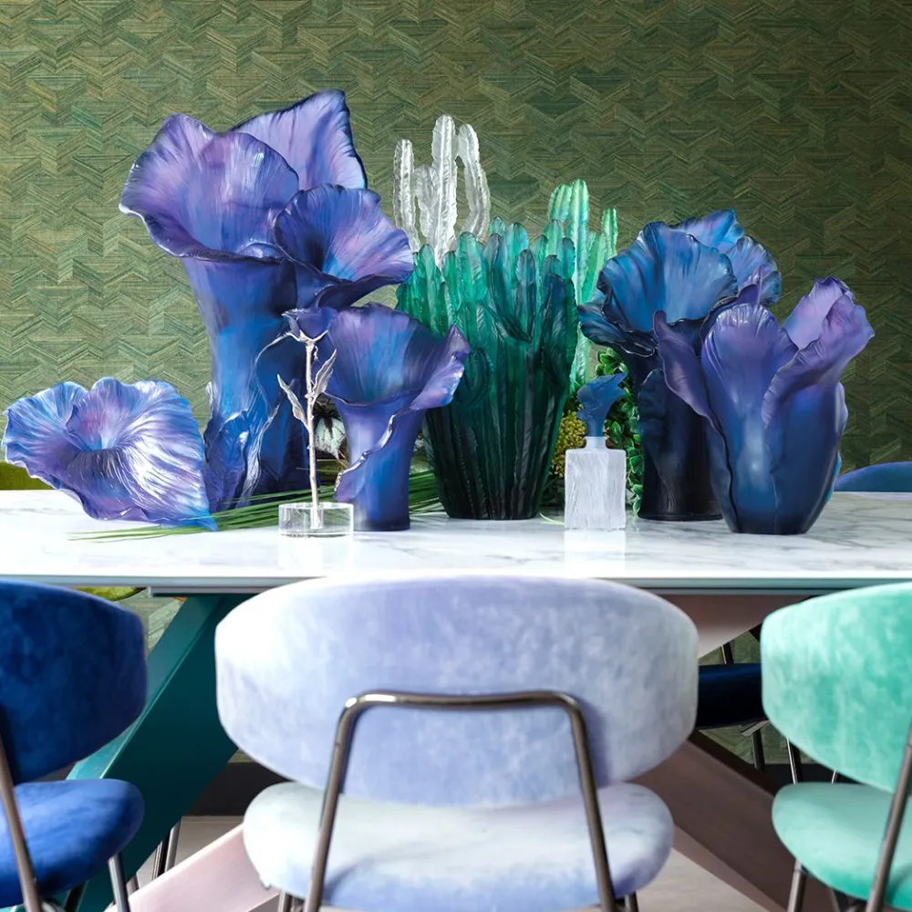 Vessière Cristaux Vases|Vases Cristal Couleur|Vase grand modèle arum daum