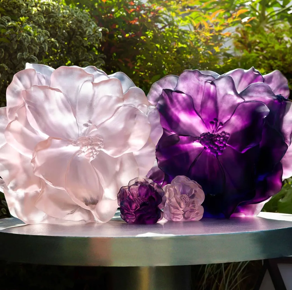 Vessière Cristaux Vases|Vases Cristal Couleur|Vase grand modèle camélia daum