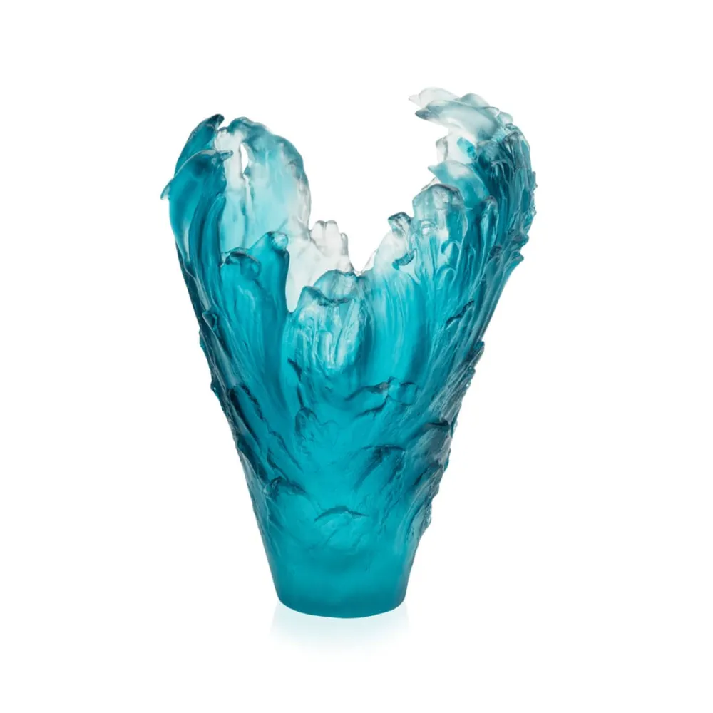Vessière Cristaux Vases|Vases Cristal Couleur|Vase Grand Modèle Dauphins Maya Daum