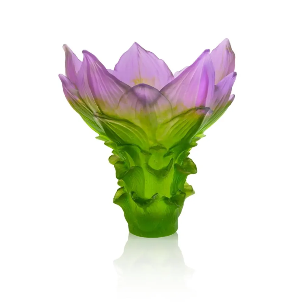 Vessière Cristaux Vases|Editions D’Art|Vase grand modèle Jardin de lotus Daum
