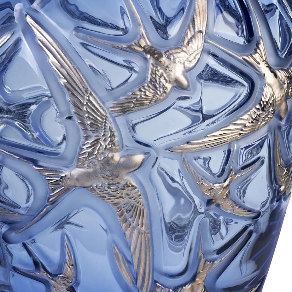 Vessière Cristaux Vases|Vases Cristal Couleur|Vase hirondelles grand modèle lalique