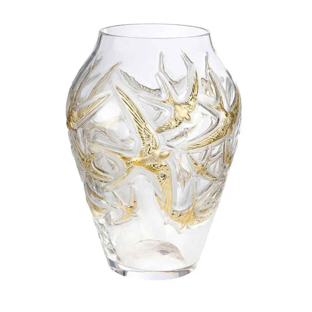 Vessière Cristaux Vases|Vases Cristal Couleur|Vase hirondelles grand modèle lalique