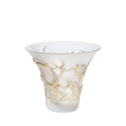 Vessière Cristaux Vases|Vases Cristal Clair|Vase hirondelles évasé lalique