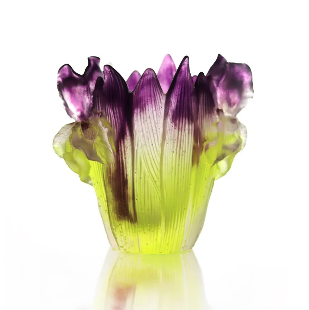 Vessière Cristaux Vases|Vases Cristal Couleur|Vase iris daum