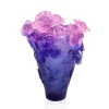 Vessière Cristaux Vases|Vases Cristal Couleur|Vase magnum rose passion bleu rose Daum