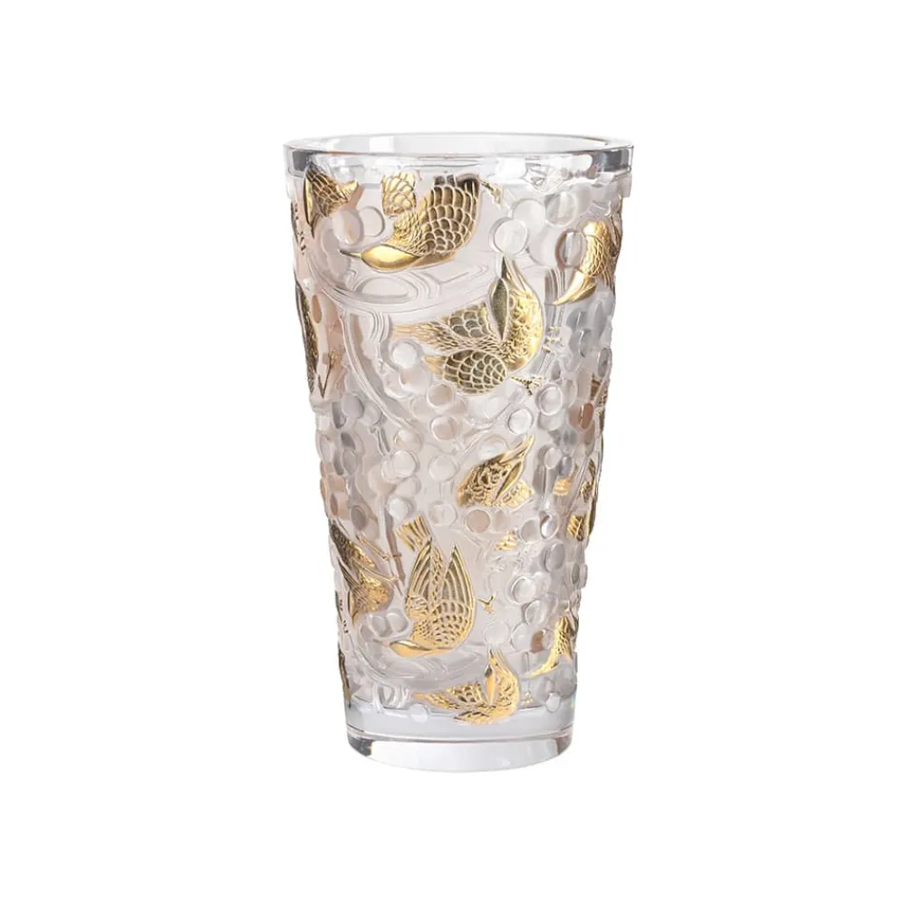 Vessière Cristaux Vases|Vases Cristal Couleur|Vase merles et raisins gm lalique