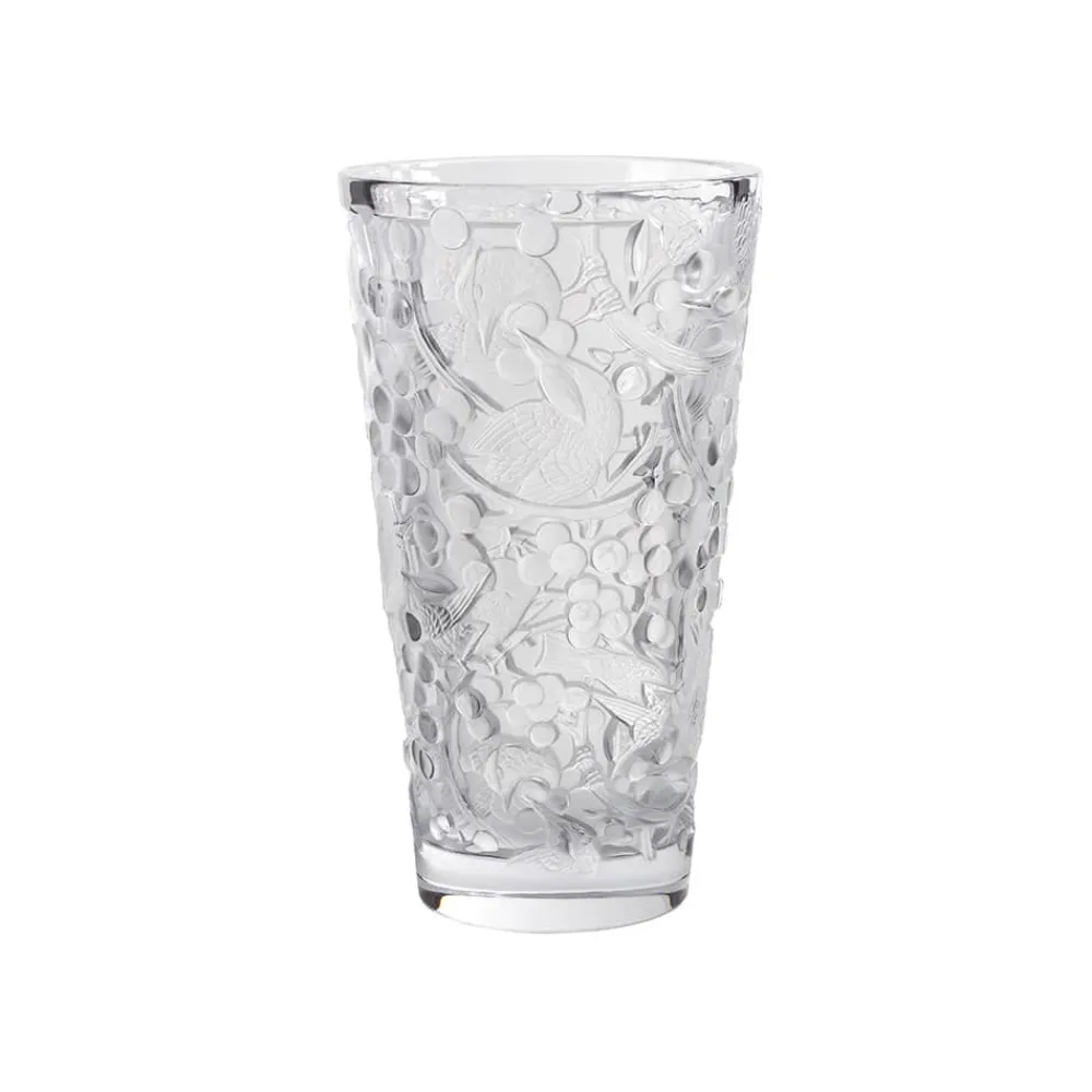 Vessière Cristaux Vases|Vases Cristal Couleur|Vase merles et raisins gm lalique