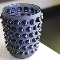 Vessière Cristaux Vases|Vases Cristal Clair|Vase mossi bleu midnight Lalique
