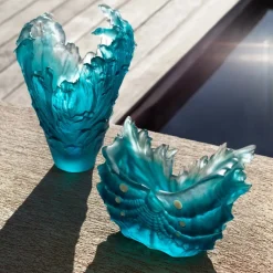 Vessière Cristaux Vases|Vases Cristal Couleur|Vase Moyen Modèle Coquillage Maya Daum