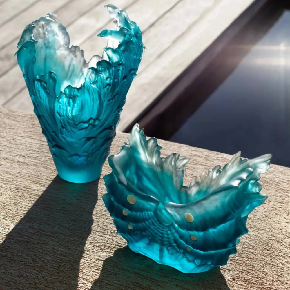 Vessière Cristaux Vases|Vases Cristal Couleur|Vase Moyen Modèle Coquillage Maya Daum