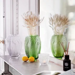 Vessière Cristaux Vases|Vases Cristal Clair|Vase muguet lalique